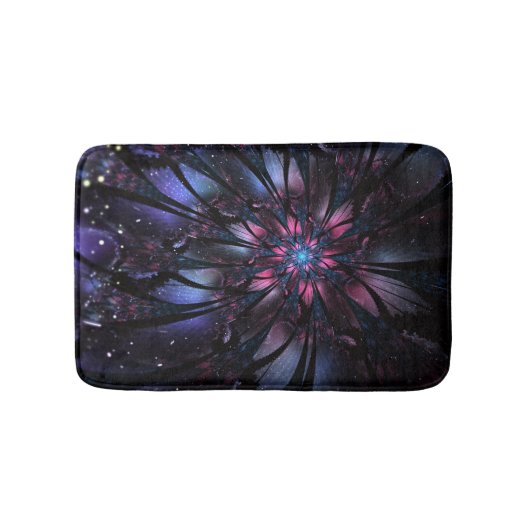 Abstraktes Fraktal Blume Design. Badematte (Vorderseite)