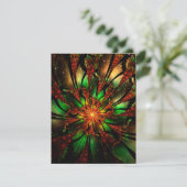 Abstraktes Fraktal Blume Design. Begleitkarte (Stehend Vorderseite)