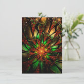 Abstraktes Fraktal Blume Design. Begleitkarte (Stehend Vorderseite)