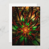 Abstraktes Fraktal Blume Design. Begleitkarte (Vorne/Hinten)