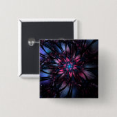 Abstraktes Fraktal Blume Design. Button (Vorne & Hinten)