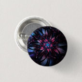 Abstraktes Fraktal Blume Design. Button (Vorne & Hinten)