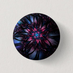 Abstraktes Fraktal Blume Design. Button