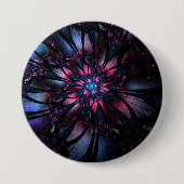 Abstraktes Fraktal Blume Design. Button (Vorderseite)