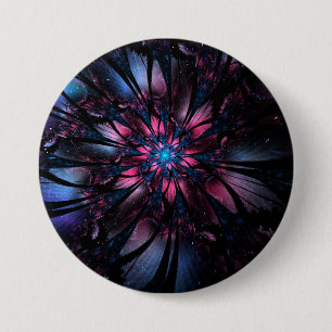 Abstraktes Fraktal Blume Design. Button