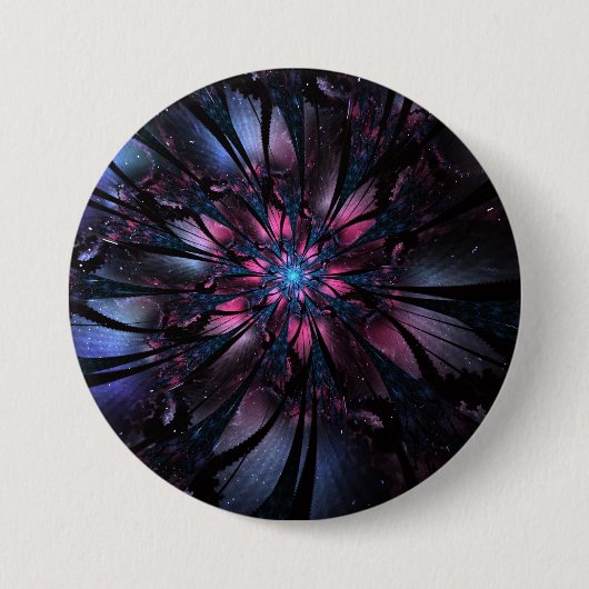 Abstraktes Fraktal Blume Design. Button (Vorderseite)