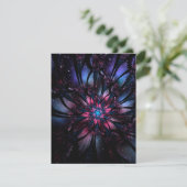 Abstraktes Fraktal Blume Design. Dankeskarte (Stehend Vorderseite)