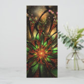 Abstraktes Fraktal Blume Design. Feiertagskarte (Stehend Vorderseite)