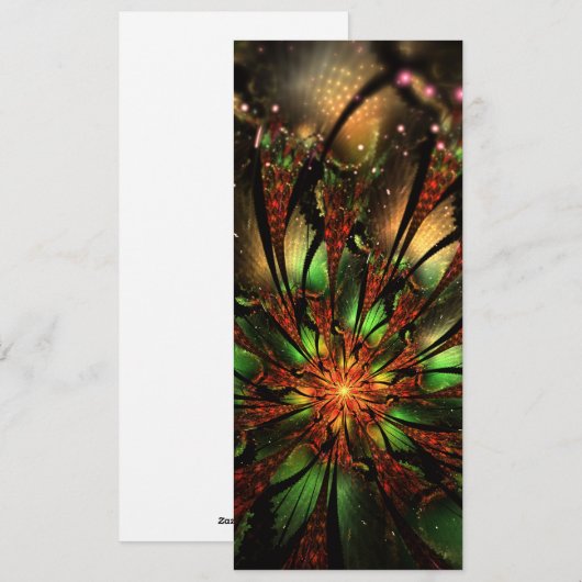 Abstraktes Fraktal Blume Design. Feiertagskarte (Vorne/Hinten)