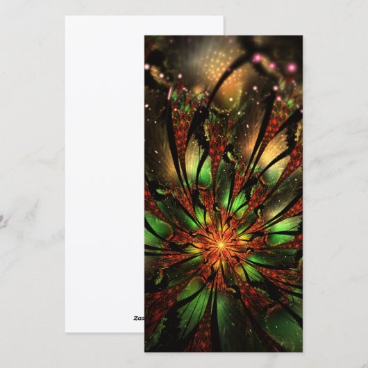 Abstraktes Fraktal Blume Design. Feiertagskarte (Vorne/Hinten)