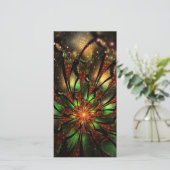 Abstraktes Fraktal Blume Design. Feiertagskarte (Stehend Vorderseite)