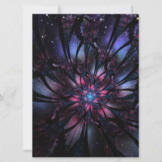 Abstraktes Fraktal Blume Design. Feiertagskarte (Vorderseite)