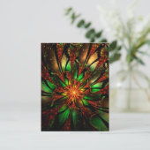 Abstraktes Fraktal Blume Design. Feiertagskarte (Stehend Vorderseite)