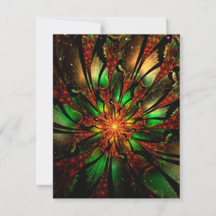 Abstraktes Fraktal Blume Design. Feiertagskarte
