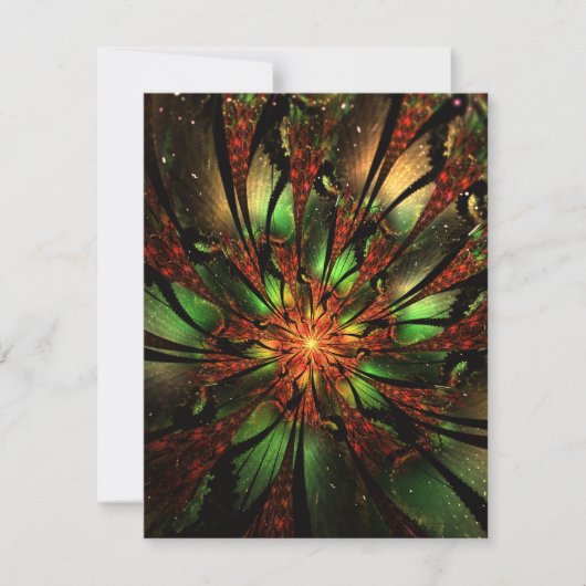 Abstraktes Fraktal Blume Design. Feiertagskarte (Vorderseite)