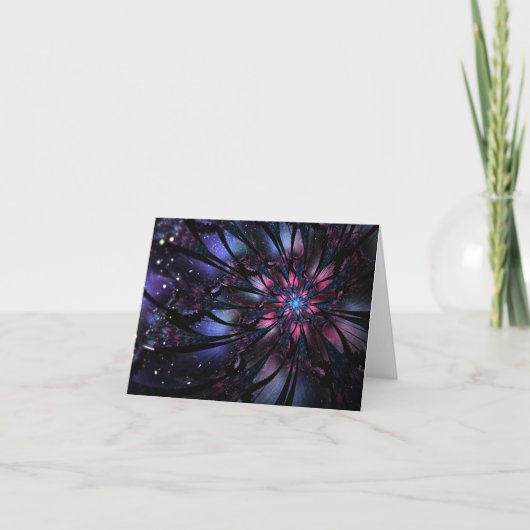 Abstraktes Fraktal Blume Design. Feiertagskarte (Vorderseite)