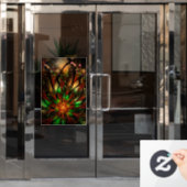 Abstraktes Fraktal Blume Design. Fensteraufkleber (Büro Tür)