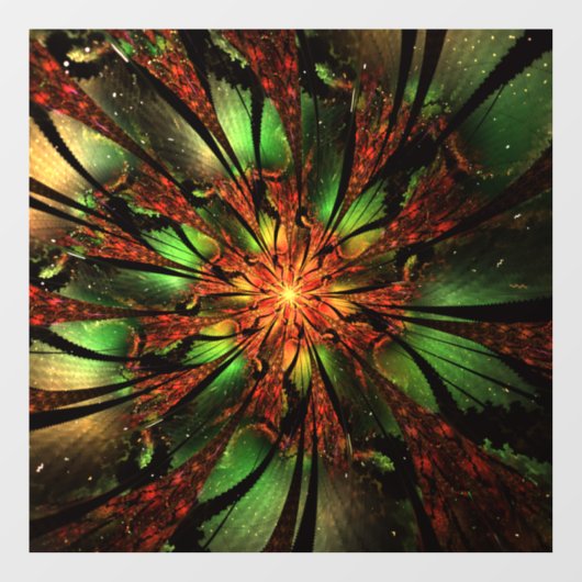 Abstraktes Fraktal Blume Design. Fensteraufkleber (Blatt)