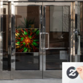 Abstraktes Fraktal Blume Design. Fensteraufkleber (Büro Tür)