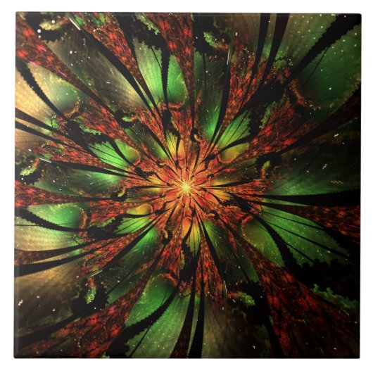 Abstraktes Fraktal Blume Design. Fliese (Vorderseite)