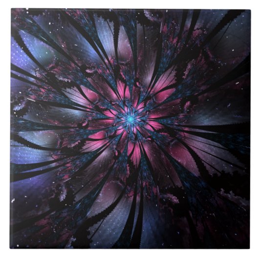 Abstraktes Fraktal Blume Design. Fliese (Vorderseite)