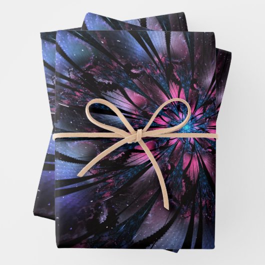 Abstraktes Fraktal Blume Design. Geschenkpapier Set (Beispiel)