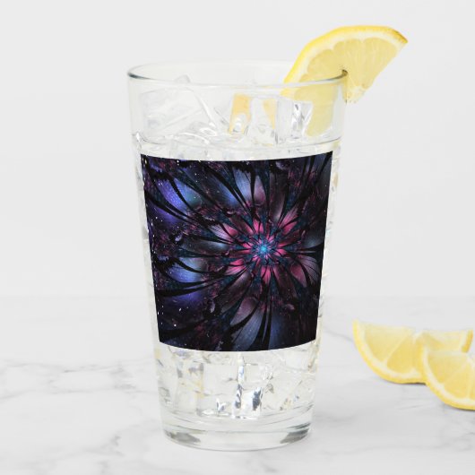 Abstraktes Fraktal Blume Design. Glas (Rückseite Ice)