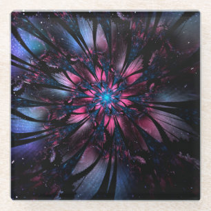 Abstraktes Fraktal Blume Design. Glasuntersetzer