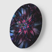 Abstraktes Fraktal Blume Design. Große Wanduhr (Winkel)