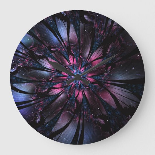 Abstraktes Fraktal Blume Design. Große Wanduhr (Vorderseite)