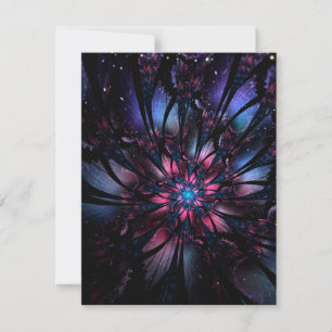 Abstraktes Fraktal Blume Design. Hinweiskarte