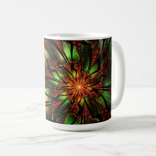 Abstraktes Fraktal Blume Design. Kaffeetasse (VorderseiteRechts)