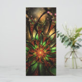 Abstraktes Fraktal Blume Design. Karte (Stehend Vorderseite)