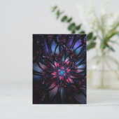 Abstraktes Fraktal Blume Design. Karte (Stehend Vorderseite)