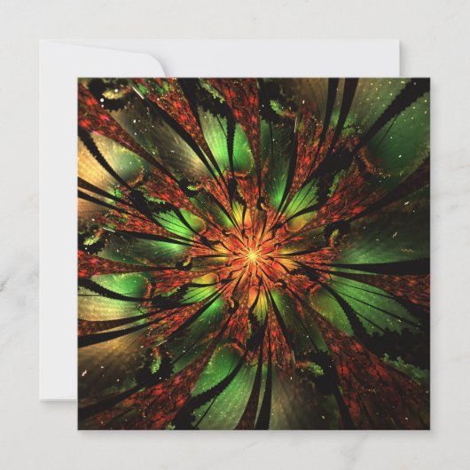 Abstraktes Fraktal Blume Design. Karte (Vorderseite)