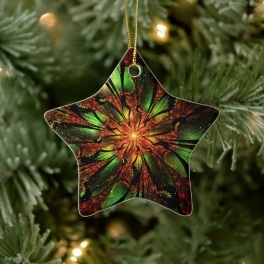 Abstraktes Fraktal Blume Design. Keramik Ornament (Baum)