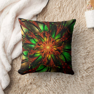 Abstraktes Fraktal Blume Design. Kissen