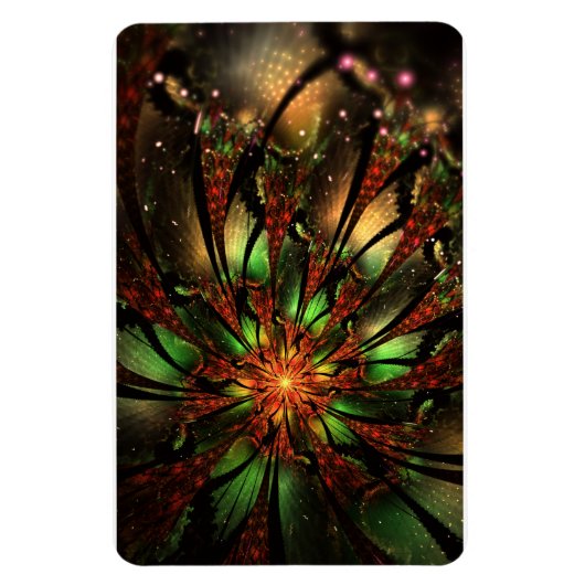 Abstraktes Fraktal Blume Design. Magnet (Vertikal)