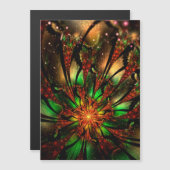 Abstraktes Fraktal Blume Design. Magneteinladung (Vorne/Hinten)