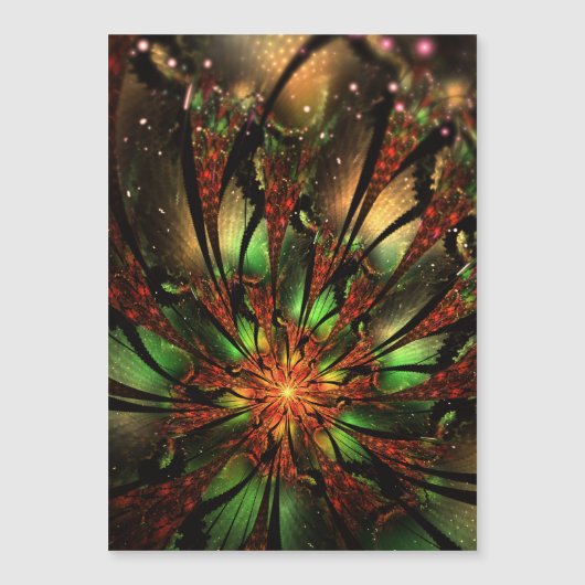 Abstraktes Fraktal Blume Design. Magneteinladung (Vorderseite)