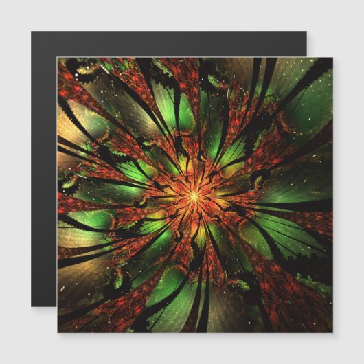 Abstraktes Fraktal Blume Design. Magnetkarte (Vorne/Hinten)