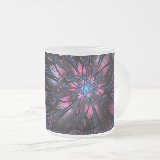 Abstraktes Fraktal Blume Design. Mattglastasse (VorderseiteRechts)