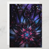 Abstraktes Fraktal Blume Design. Menükarte (Vorne/Hinten)