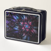 Abstraktes Fraktal Blume Design. Metall Brotdose (Vorderseite)
