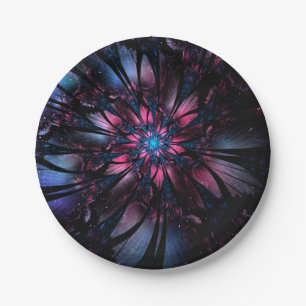 Abstraktes Fraktal Blume Design. Pappteller