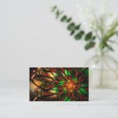 Abstraktes Fraktal Blume Design. Platzkarte (Stehend Vorderseite)