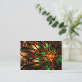 Abstraktes Fraktal Blume Design. Platzkarte (Stehend Vorderseite)