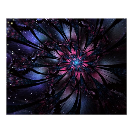 Abstraktes Fraktal Blume Design. Poster (Vorderseite)