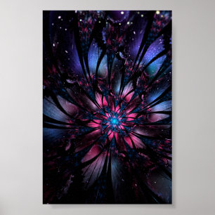Abstraktes Fraktal Blume Design. Poster