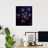 Abstraktes Fraktal Blume Design. Poster (Heimbüro)